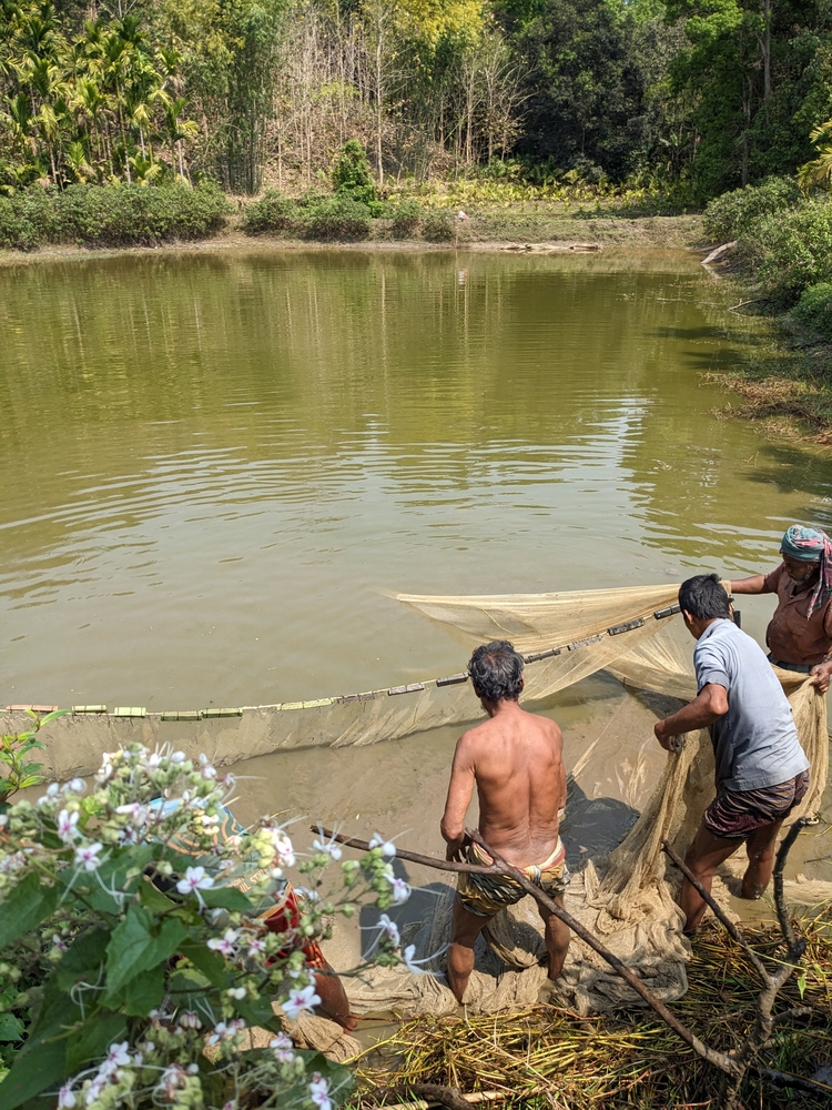 Group celebrating on a boat